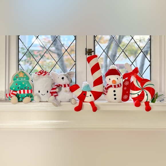 Mouse Stuffy with Red Striped Scarf 7” Gigglescape Soft Plush - Picture 3 of 8